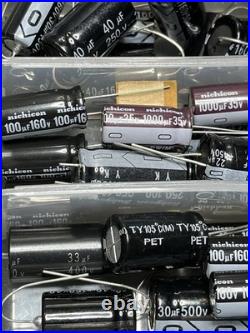 100+ Vintage Nichicon Ltec Miec Electrolytic Capacitors 160-500V Tube Amp Lot