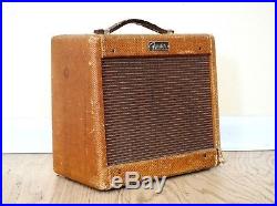 1959 Fender Champ Tweed Vintage Tube Amplifier Pre-CBS Class A 5F1 Circuit