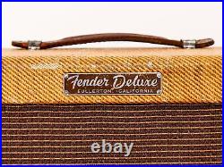 1959 Fender Deluxe Tweed Narrow Panel Vintage Tube Amp 5E3 with Jensen P12R