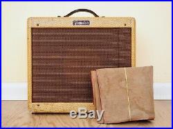 1960 Fender Princeton Tweed Vintage Tube Amplifier Narrow Panel with Cover