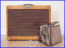 1960 Fender Vibrolux Tweed Narrow Panel Vintage Tube Amp with Victoria Cover