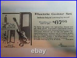 1960s Black Silvertone #1448 Electric Guitar with Danelectro Tube Amp-In-Case Vtg
