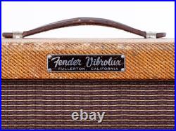 1961 Fender Vibrolux Tweed 5F11 Vintage Tube Guitar Amp with Jensen P10R & Ftsw 1961 Fender Vibrolux Tweed 5F11 Vintage Tube Guitar Amp with Jensen P10R & Ftsw