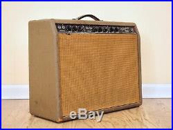 1961 Fender Vibrolux Vintage Tube Amp Brownface Pre-CBS 1x12 Combo, 6G11 Circuit