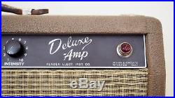 1962 Fender Deluxe Brownface Vintage Pre-CBS Tube Guitar Amp 1x12 with Oxford 12K5