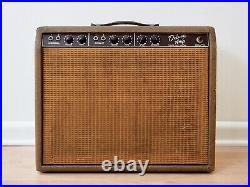 1962 Fender Deluxe Pre-CBS Brownface Vintage Tube Guitar Amp 1x12 with Oxford 12K5