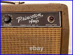 1962 Fender Princeton 6G2-A Brown Panel Vintage Tube Amp with Oxford 10J4, Cover