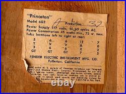 1962 Fender Princeton 6G2-A Brown Panel Vintage Tube Amp with Oxford 10J4, Cover