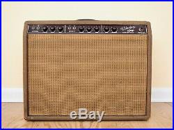 1962 Fender Vibrolux Vintage Tube Amp Brownface Pre-CBS 1x12 Combo, 6G11 Circuit