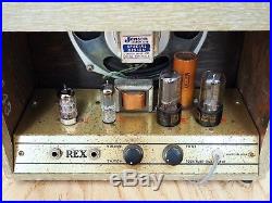 1962 Rex Model 6134 Vintage Tube Amp by Valco, USA-made with 8 Jensen, RCA tubes