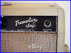 1963 Fender Tremolux Blackface Blonde Vintage Piggyback Tube Amplifier Pre-CBS