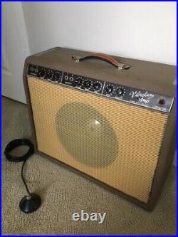 1963 Vintage Fender Vibrolux Tube Amp (pre Cbs) 6g11-1x12-combo-brown Face Era