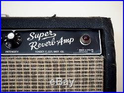 1964 Fender Super Reverb Blackface Vintage Tube Amp Pre-CBS AB763 Jensen C10R
