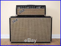 1965 Fender Bassman Blackface Piggyback Vintage Tube Amp AA165 FEIC, Jensen C12N
