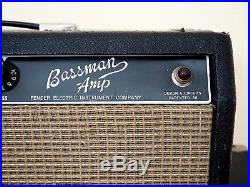 1965 Fender Bassman Blackface Piggyback Vintage Tube Amp AA165 FEIC, Jensen C12N