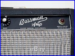 1965 Fender Bassman Blackface Piggyback Vintage Tube Amp AA165, Jensen C12N