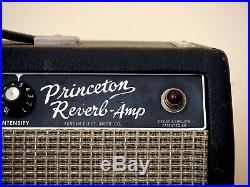 1965 Fender Princeton Reverb Vintage Blackface Tube Amp 1x10, Oxford 10J4 & Ftsw