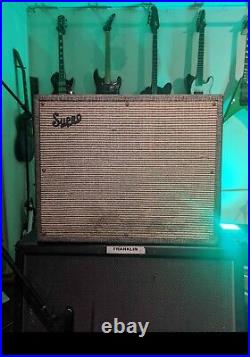 1965 Supro Thunderbolt Vintage Tube Guitar Amp 1x15 Model S6420 with Jensen C15P