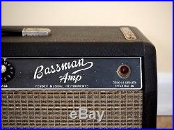 1966 Fender Bassman Blackface Piggyback Vintage Tube Amplifier Head AB165
