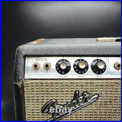 1967 Fender Deluxe Reverb Vintage Tube Amplifier, Silver Panel Amp