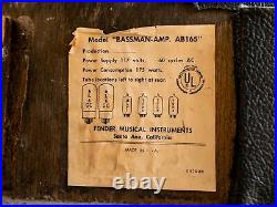 1968 Fender Bassman Vintage Tube Amp Head Silverface Drip Edge, Serviced