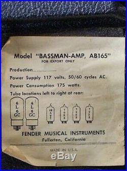 1969 Fender Bassman Amp Silverface Drip Edge Tube Head Amplifier Vintage
