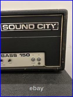 1970's Sound City Bass 150 Tube Amp Head Vintage Rare Works