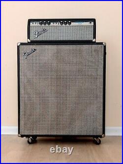 1973 Fender Bassman 50 Vintage Silverface Tube Amp with 2x15 Speaker Cabinet