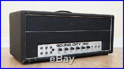 1973 Sound City 120 Vintage Tube Amp Head UK Arbiter, Soldano Private Collection