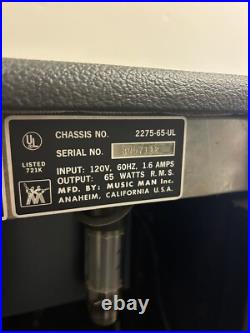 1977 Music Man 112 Sixty-Five Blackface Tube Amp Vintage Rare Works