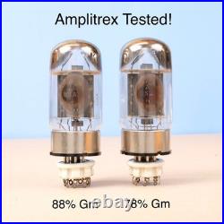2 Vintage 1975 GE 6550A Vacuum Tubes 3-Hole Plate Triple Getter Amplifier HiFi