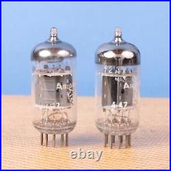 2 Vintage Amperex ECC83 12AX7 Tubes Bugle Boy Holland O Getter Preamp Amplifier