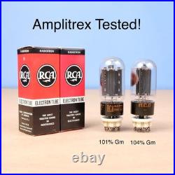 2 Vintage Matched NOS RCA 6L6GC Tubes Black Plate Side O Getter Amp Pair 1968/70