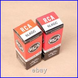 2 Vintage Matched NOS RCA 6L6GC Tubes Black Plate Side O Getter Amp Pair 1968/70