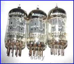 3 lot Vintage Amperex ECC83 12AX7 Tubes Bugle Boy Holland tube Preamp Amplifier