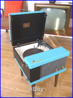 50s 60s Vtg Aqua Record Player VM HiFi Tube Amp Console MCM Restored by Jimmy O