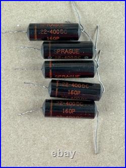5 Sprague Black Beauty. 22 uf 400v Capacitors 160P Vintage Tube Amp Caps TESTED