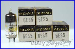 5 Vintage Sylvania 6ES5 Miniature VHF RF Amplifier Television Audio Vacuum Tube