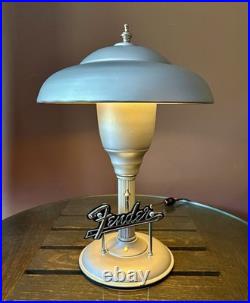 Antique Vintage Folk Art Fender Guitar Amp Table Desk Lamp Light Sign Display