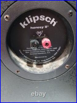 Klipsch Heresy II Speakers Tube Amplifier Friendly USA Sound Great