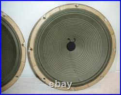 Matching Pair Vintage 12 Gefco 8 Ohm Tube Guitar Amp Hi-fi Speakers Circa 1965
