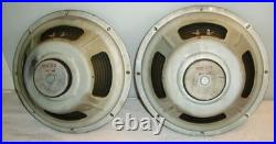 Matching Pair Vintage 12 Gefco 8 Ohm Tube Guitar Amp Hi-fi Speakers Circa 1965
