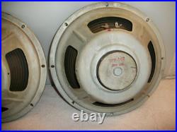 Matching Pair Vintage 12 Gefco 8 Ohm Tube Guitar Amp Hi-fi Speakers Circa 1965