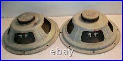 Matching Pair Vintage 12 Gefco 8 Ohm Tube Guitar Amp Hi-fi Speakers Circa 1965