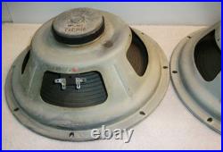 Matching Pair Vintage 12 Gefco 8 Ohm Tube Guitar Amp Hi-fi Speakers Circa 1965