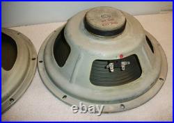 Matching Pair Vintage 12 Gefco 8 Ohm Tube Guitar Amp Hi-fi Speakers Circa 1965