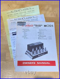 McIntosh MC225 Vintage Tube Amplifier Fully Restored