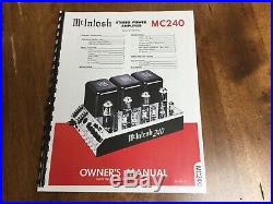 McIntosh MC240 Vacuum Tube Amplifier Vintage Classic