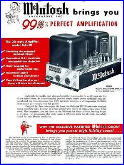 Mcintosh MC30 Vintage Tube Monoblock Amplifiers Restored