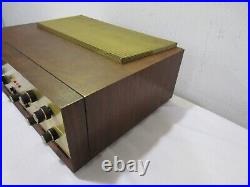 Nice Brass Face Fisher X-1000 Stereo Tube Integrated Amp in Wood Cabinet Cool